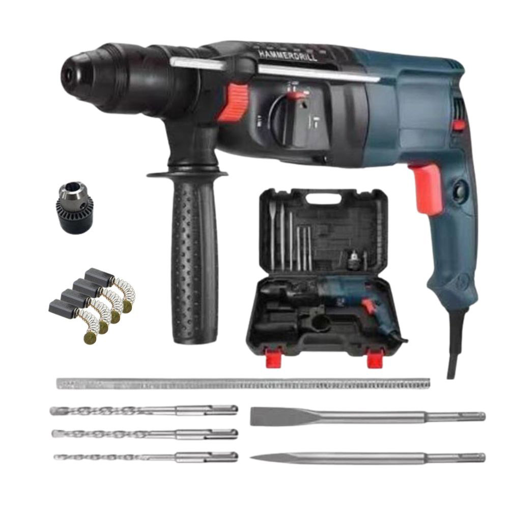 26D輕錘工具箱+五鑽頭+電錘轉電鑽夾頭, , large