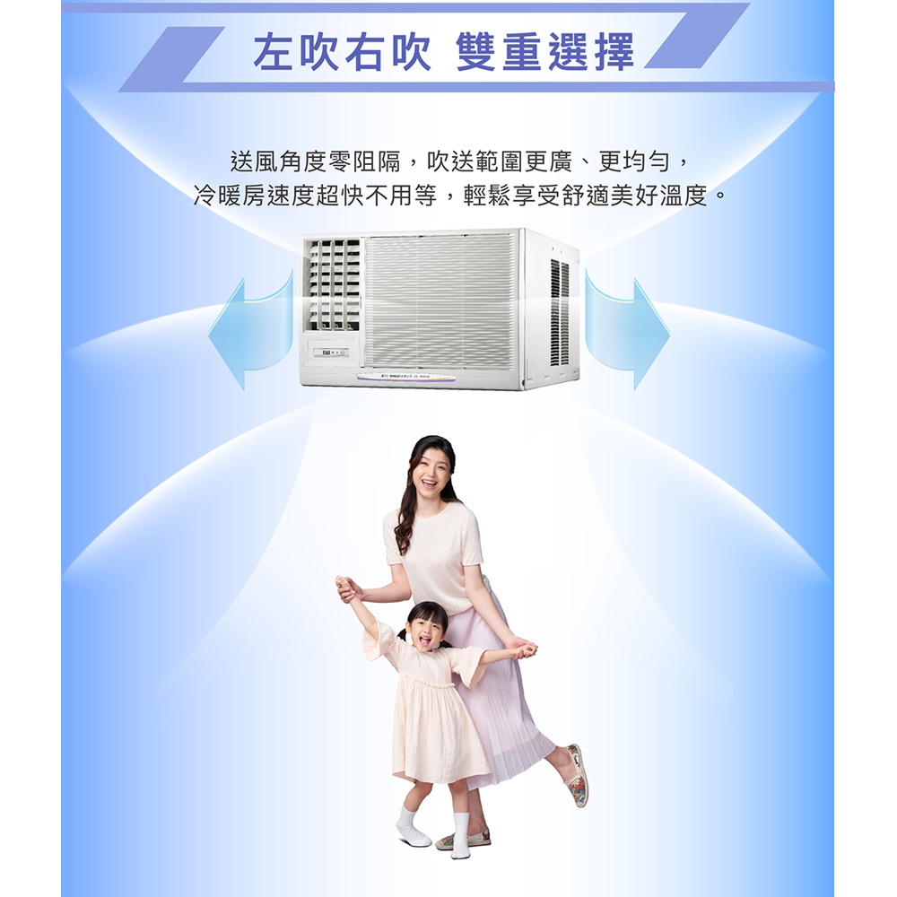 SANLUX 台灣三洋 4-6坪 一級能效 R32變頻窗型冷氣 左吹冷暖空調 SA-L36VHR, , large