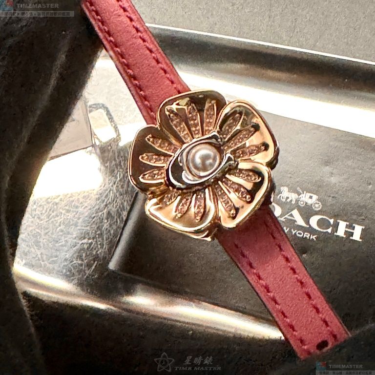 [星晴錶業]COACH手錶,28mm,CH00178玫瑰金色錶面玫瑰金錶殼粉紅真皮皮革錶帶款, , large