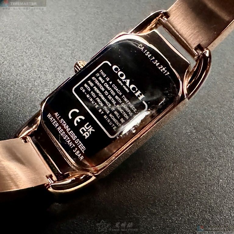 [星晴錶業]COACH手錶,18mm, 28mm,CH00200白色錶面玫瑰金錶殼玫瑰金色精鋼錶帶款, , large