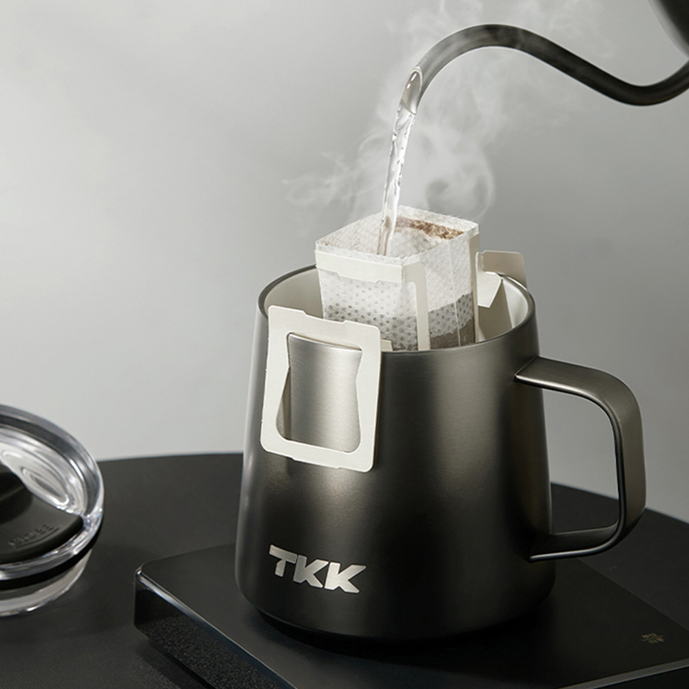【TKK】悅氧Life 316不鏽鋼x陶瓷噴塗 時尚保溫馬克杯 咖啡杯 會議保溫杯 隨身杯 350ML-銀黑影, , large