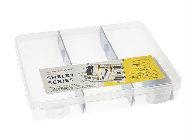 Flat transparent partition storage box, , large