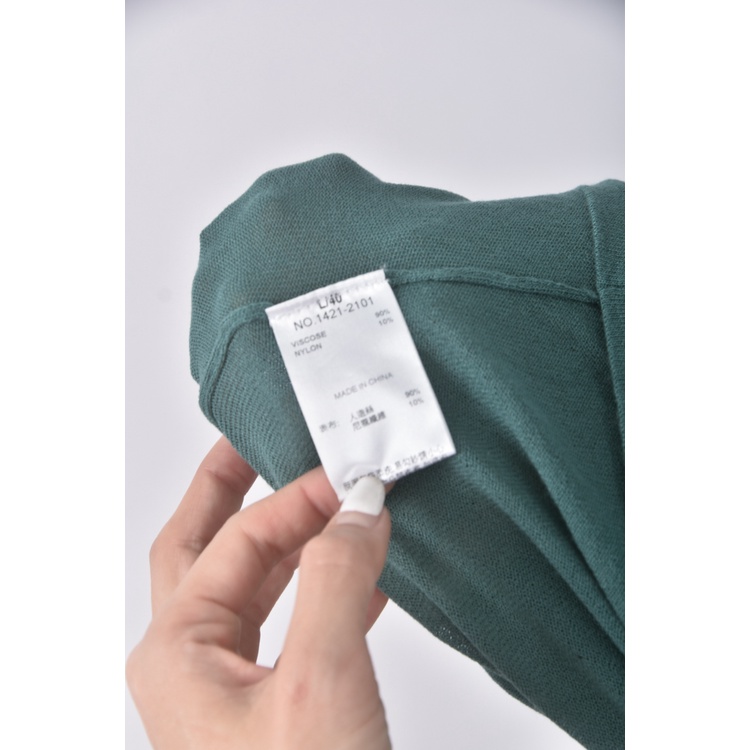 (M) le polka質感連帽綠色短袖上衣二手衣, , large