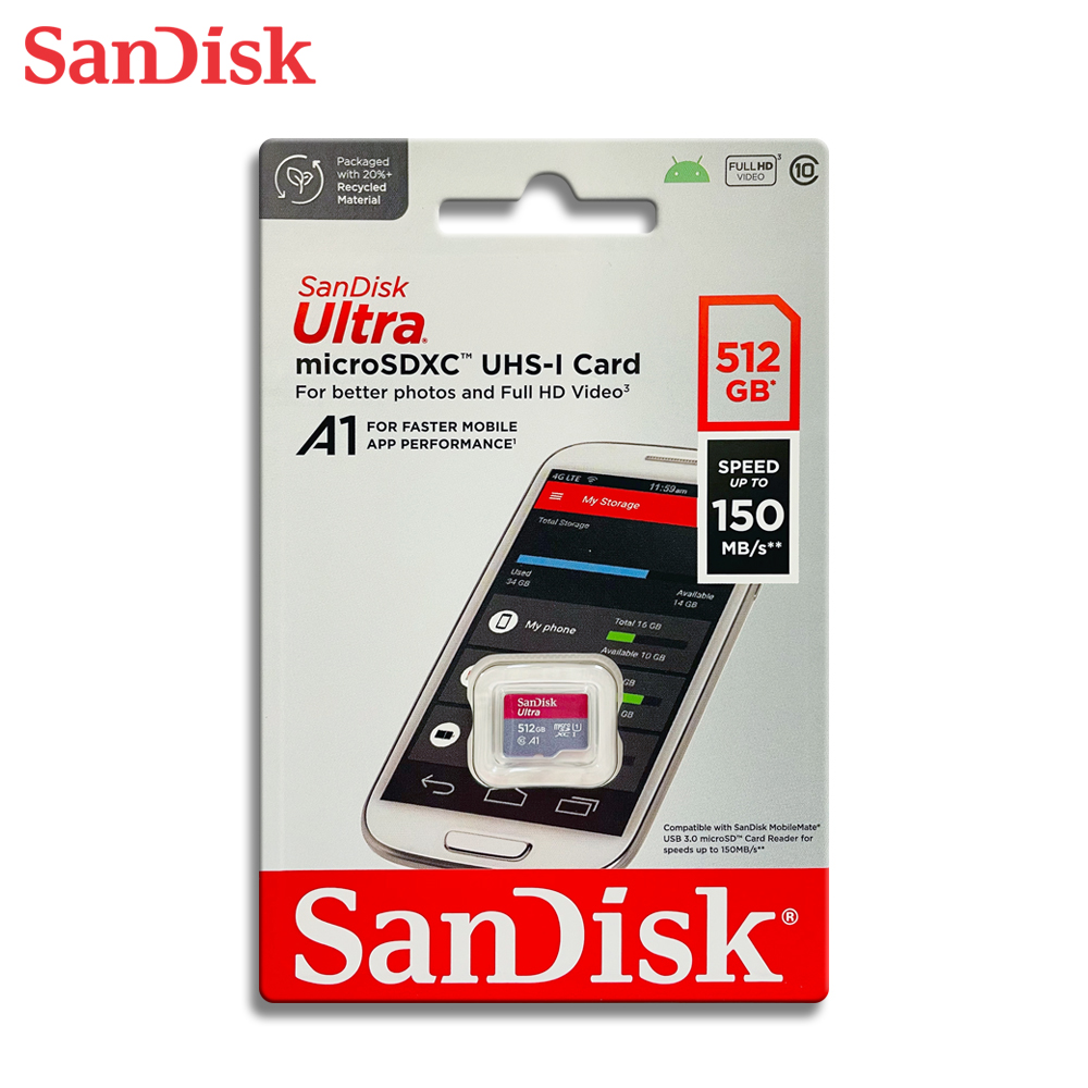 SanDisk Ultra 512G UHS-I C10 A1 U1 microSDXC, , large