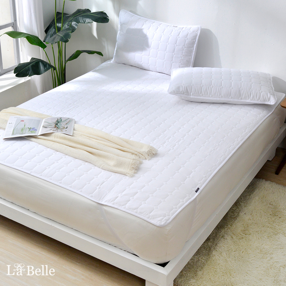 【Great Living 格蕾寢飾】義大利La Belle 防潑水升級平面式 保潔墊 經典純白 多款任選 (枕套/單/雙/加大/特大), , large