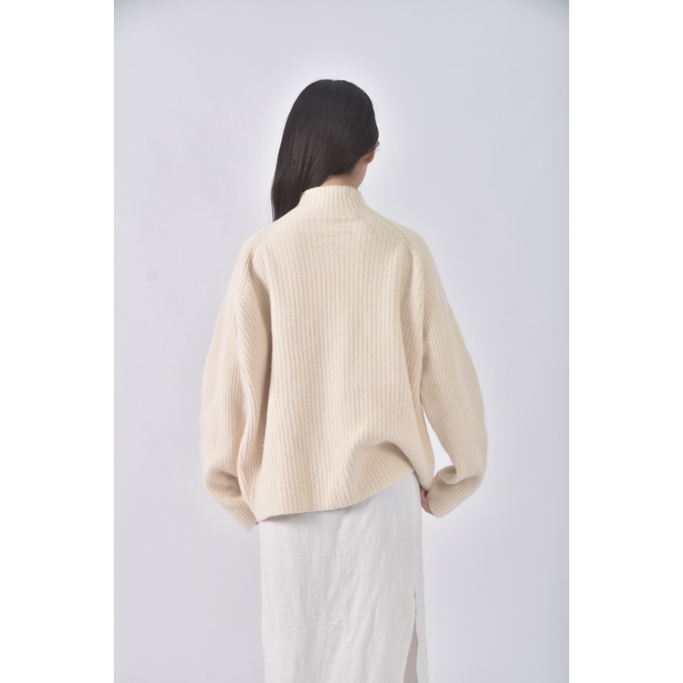 (F) niceioi質感高領白色長袖上衣二手衣, , large