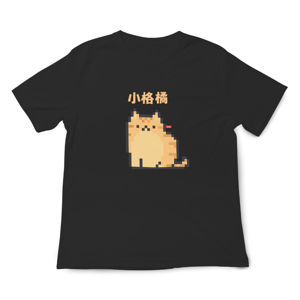 JZ TEE Cat - Small Checkered Orange Graphic Tee, , large