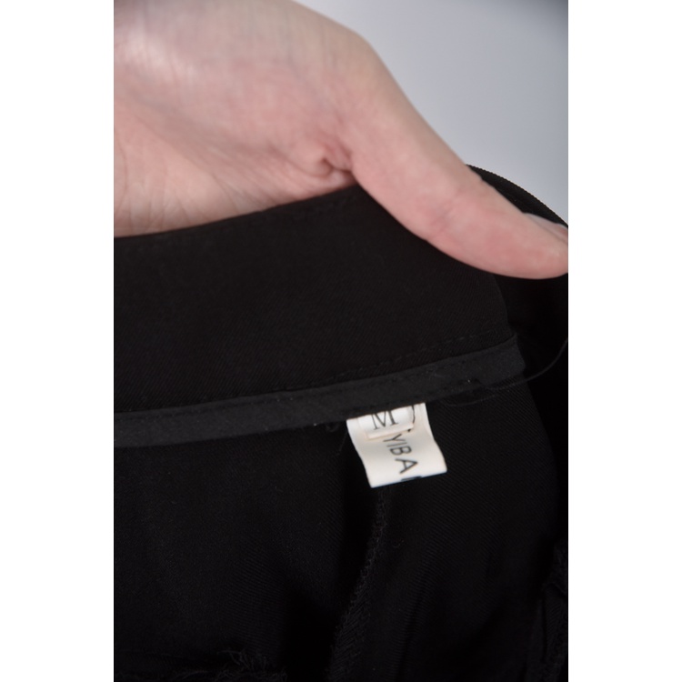 (M) yibanban高腰質感黑色長褲二手衣, , large