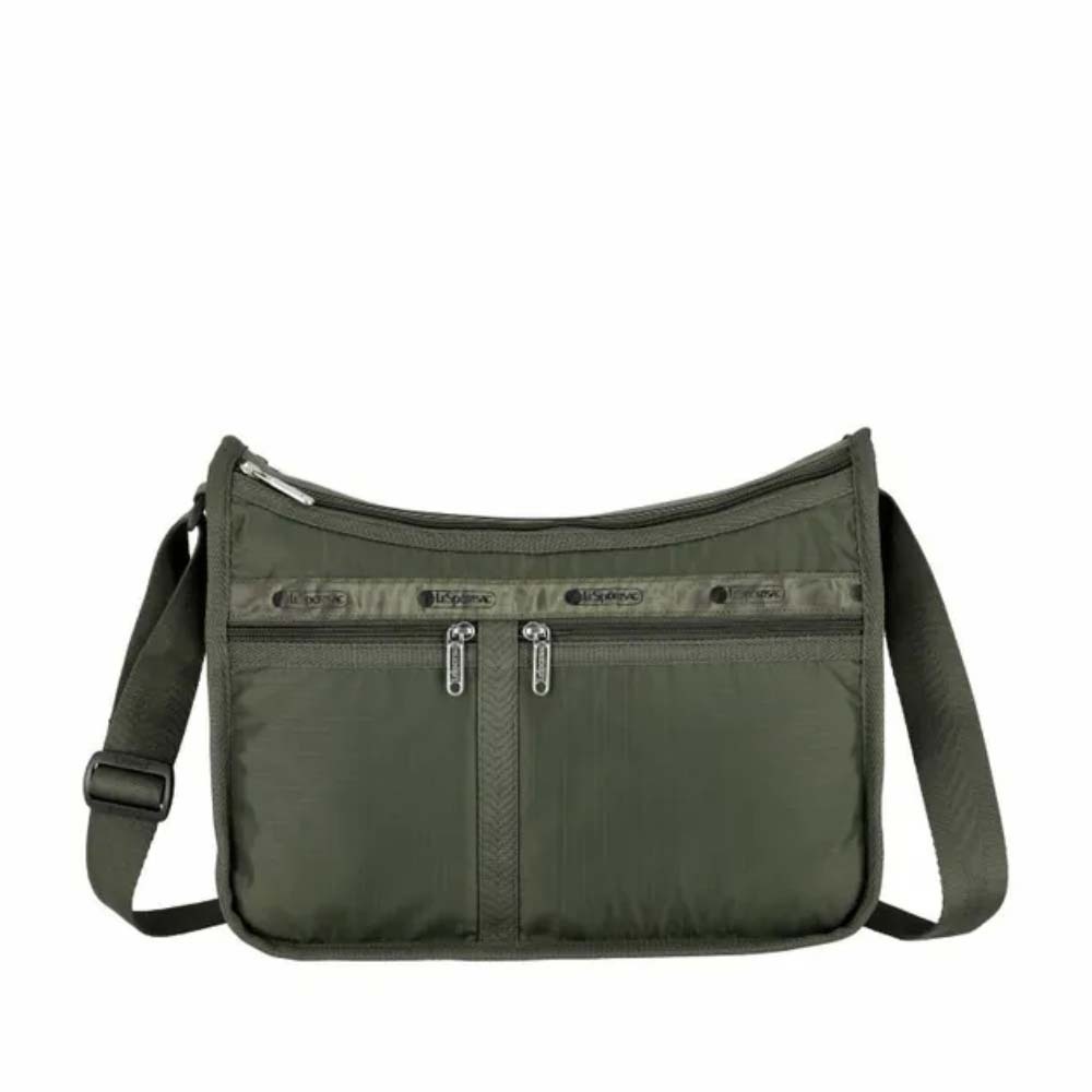 |快速出貨|Lesportsac Deluxe Everyday Bag簡約素面斜肩包側背包/ 橄欖綠, , large