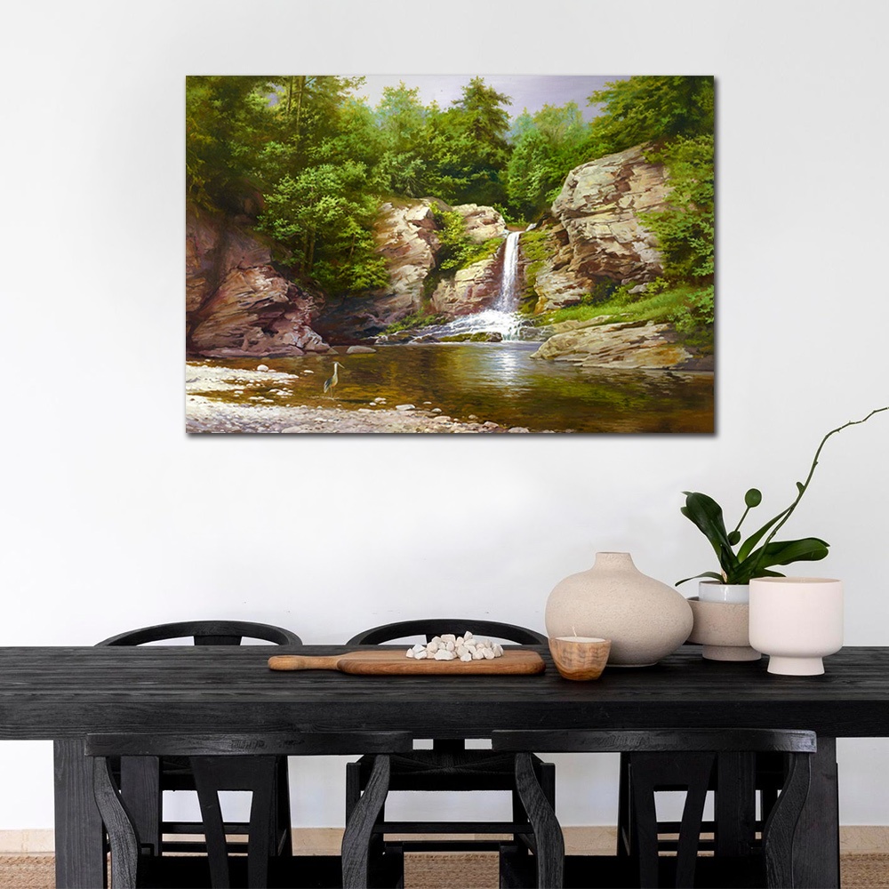 【御畫房】春水流 國家一級畫師手繪油畫60×90cm(VF-92), , large
