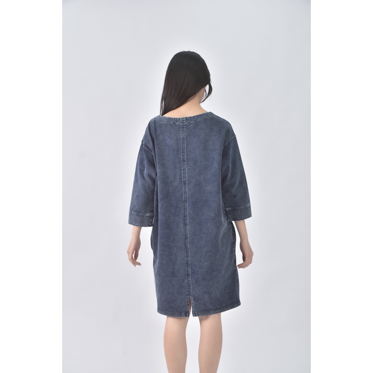 (L) ejeans jeans丹寧牛仔質感棉質藍色洋裝二手衣, , large