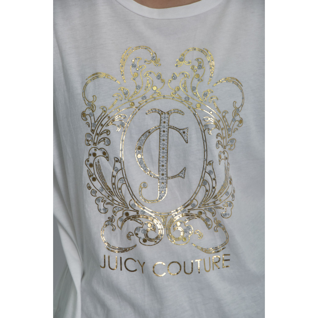 (XL) juicy couture棉質純棉白色短袖上衣二手衣, , large