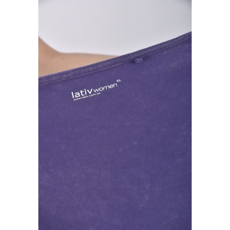 (L) lativ棉質圓領藍色洋裝二手衣, , large