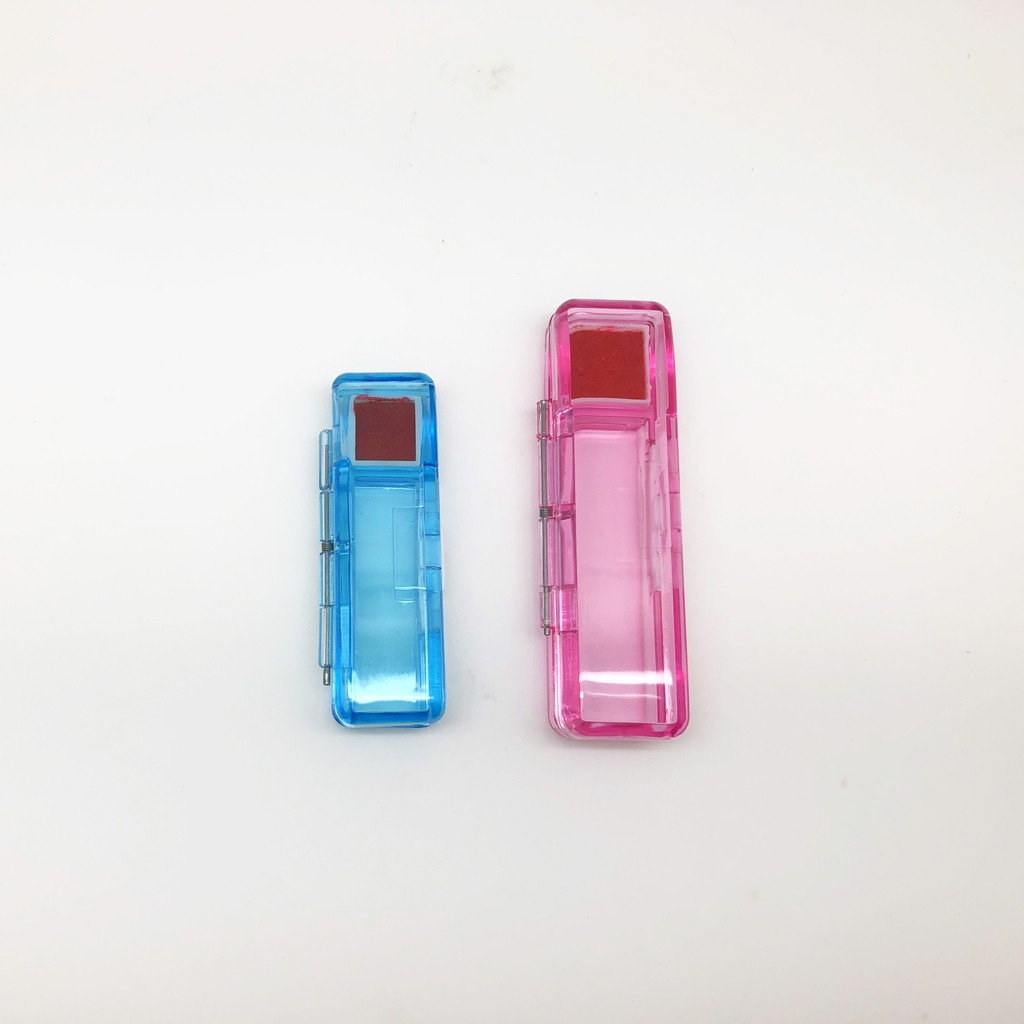 新易 彩色水晶印章盒（多款多色）5分-藍