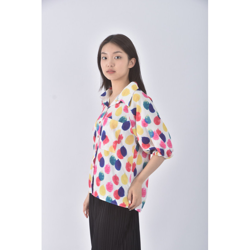 (S) fashion質感氣球粉色短袖上衣二手衣, , large