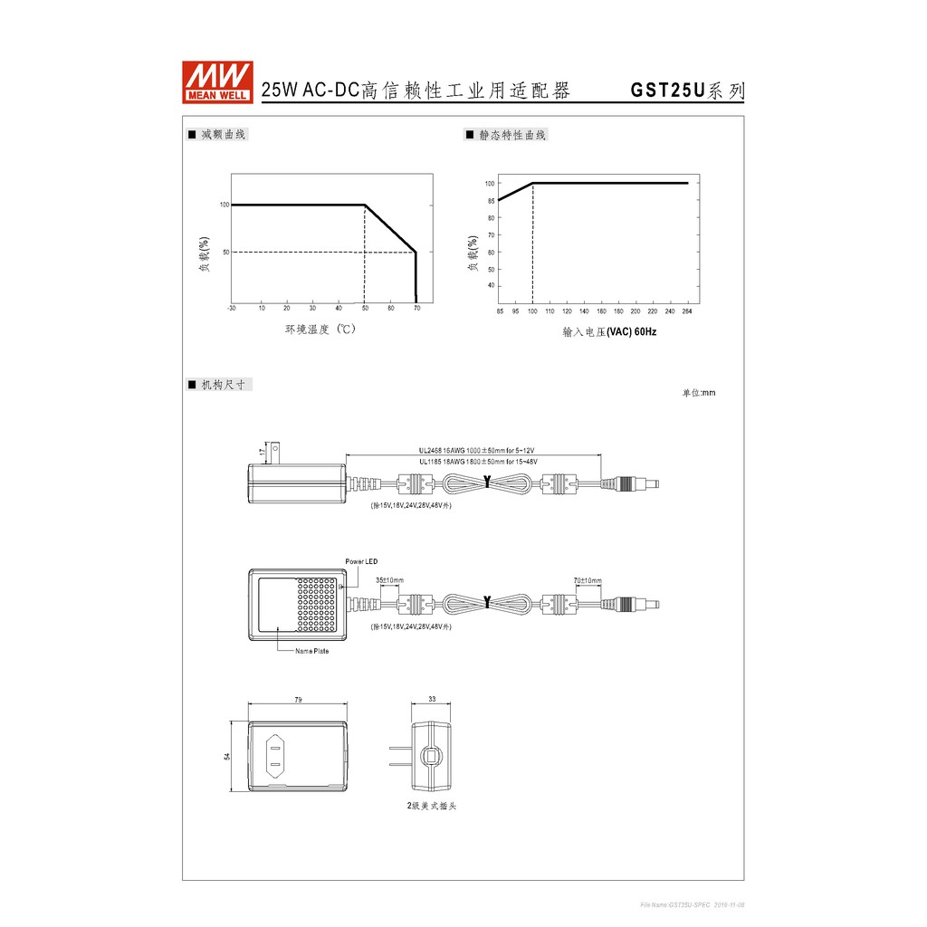 明緯25W全球認證桌上型變壓器(GST25U28-P1J), , large