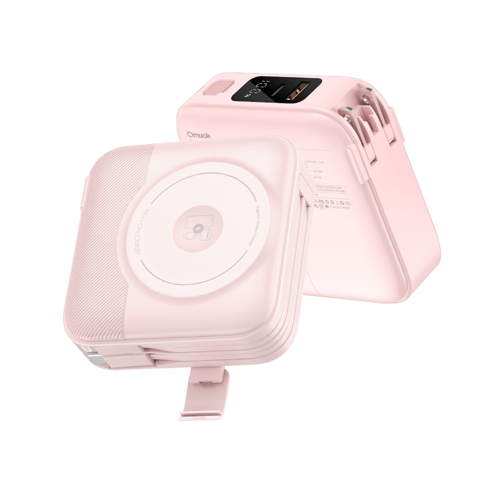 【amuok】10000mAh All-in-one Wireless Charging Power Bank(Black), , large