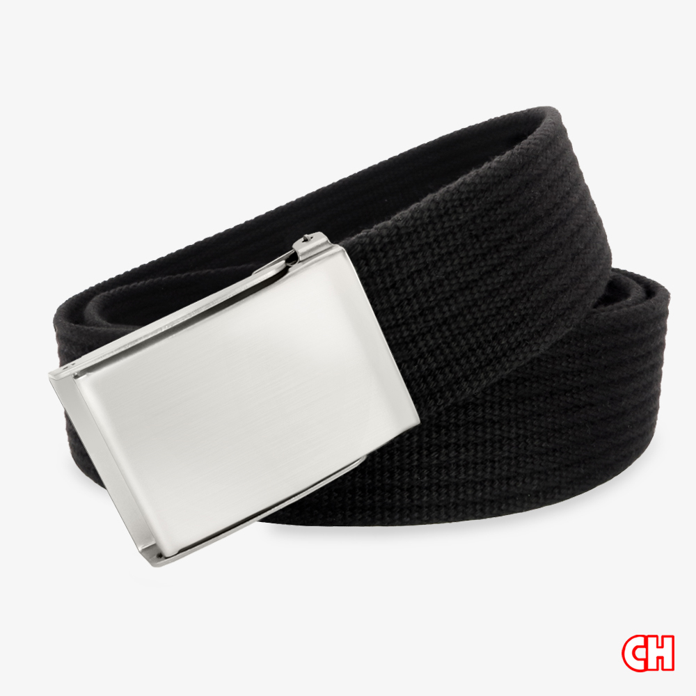 【CH-BELT 銓丞皮帶】中性方頭造型織帶 男女百搭休閒腰帶(黑), , large