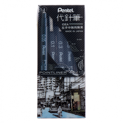 【 Pentel 飛龍 】POINTLINER代針筆5入套裝組 /套   -  多款可選, , large