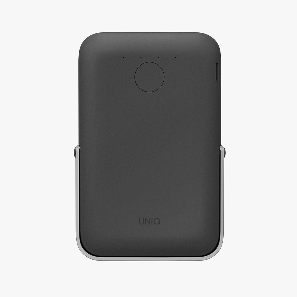 [亞瑟3C] UNIQ 新加坡Hoveo 5000mAh 20W支架款磁吸行動電源 支援磁吸-深灰, , large