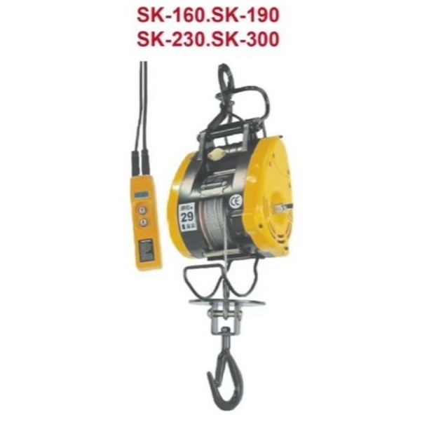 WIN五金 台灣製造 KIO基業牌 SK-190-110V 小金剛 電動吊車 捲揚機 高樓小吊車 快速捲揚機 吊猴 小乖乖 手拉吊車, , large