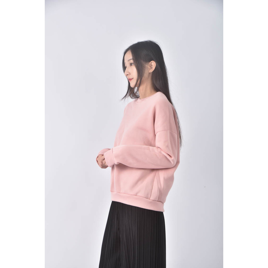 (F) 【又又私服】playroom韓牌運動素面粉色長袖上衣二手衣, , large