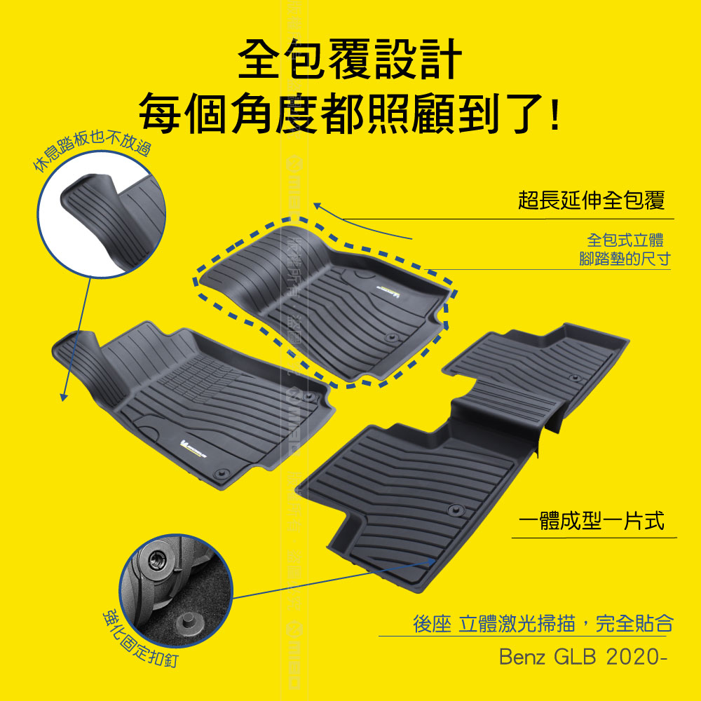 MICHELIN BENZ GLB 2020- All-Inclusive 3D Floor Mats, , large
