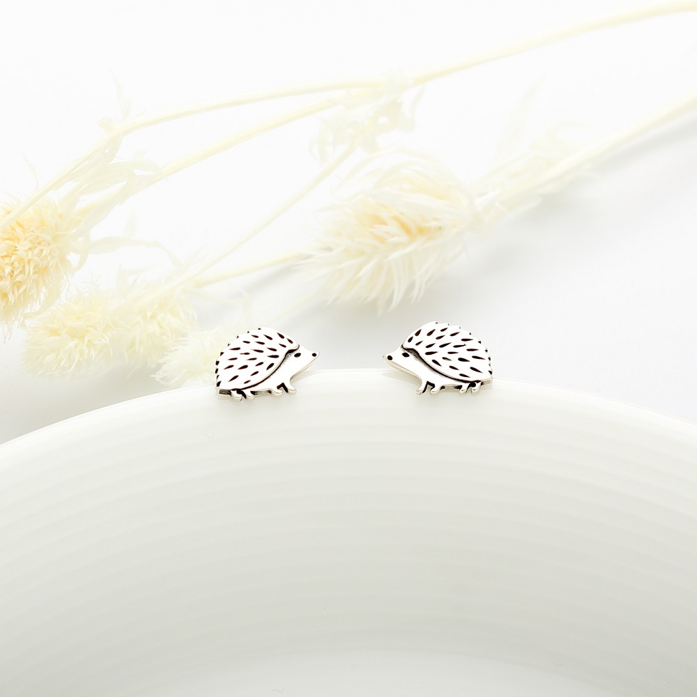 【Angel & Me】Cute Hedgehog s925 sterling silver earrings Birthday gift, , large
