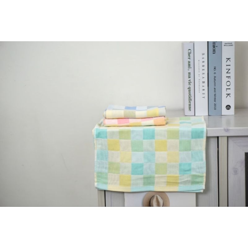 [Kaimei Cotton Industry] Colorful plaid cotton gauze adult towel double-layer gauze adult towel seven randomly selected groups, , large