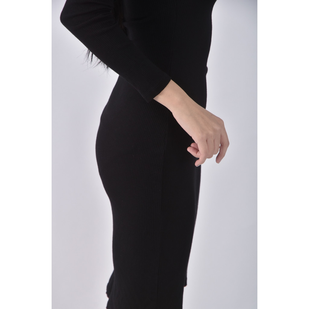 (S) forever21質感挖肩黑色洋裝二手衣, , large