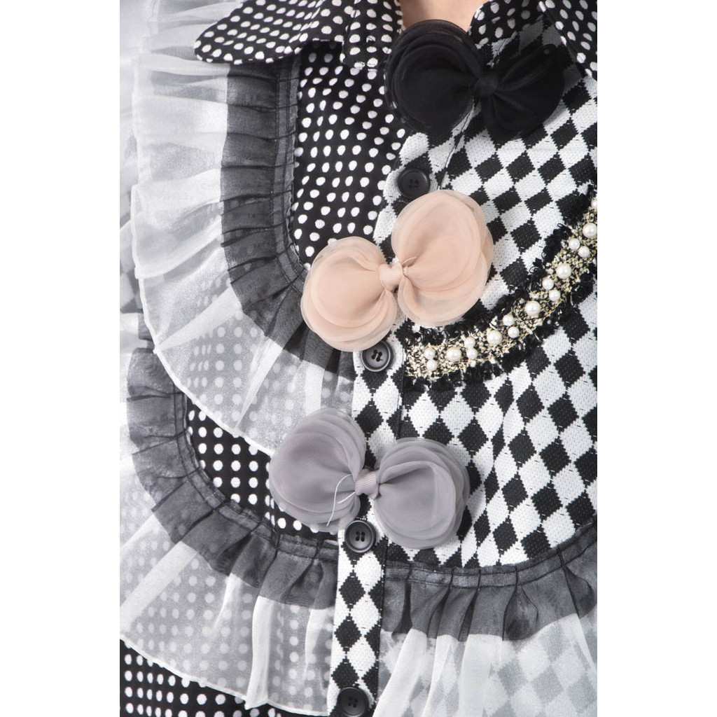 (L) 【董仔私服】kexin圓點菱格黑色洋裝二手衣, , large