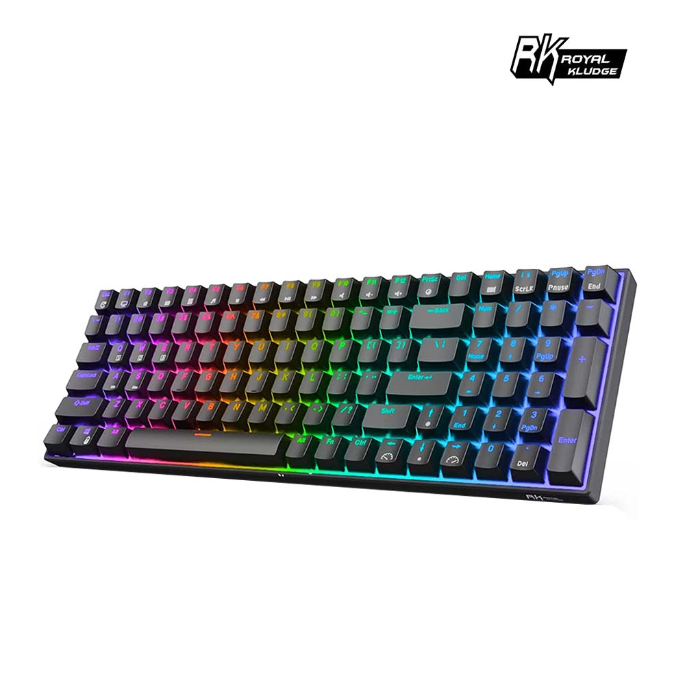 [樂維科技]RK100 96% 藍牙三模無線機械鍵盤 茶軸 RGB 黑色, , large
