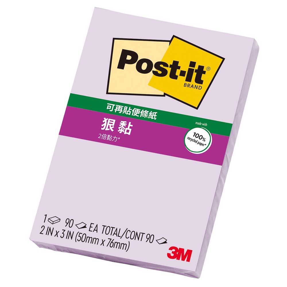 【3M】 狠黏 便利貼 76x50mm 12個/包 656 - 多色可選, , large
