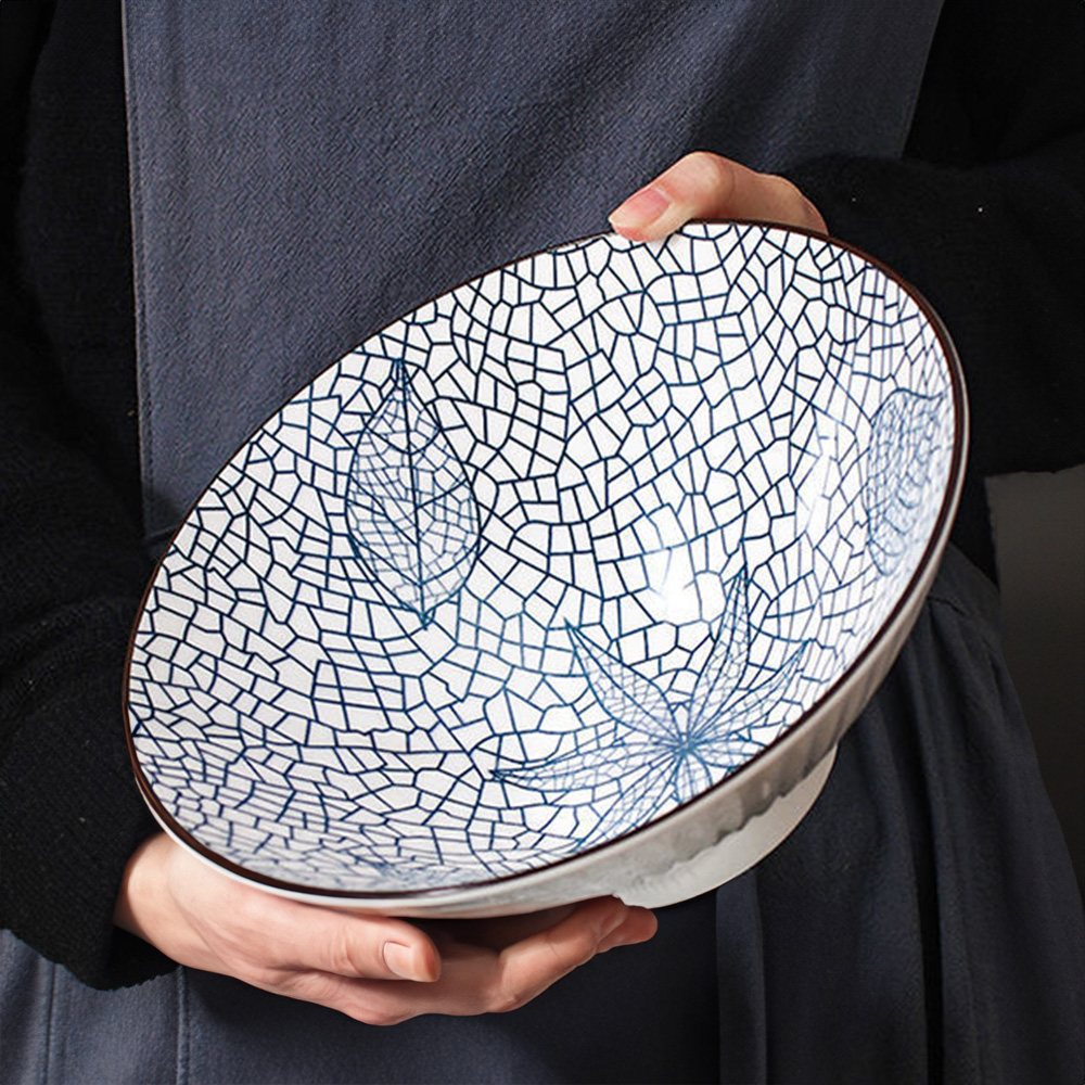 8吋拉麵碗【12款可選】日式拉麵碗 斗笠碗 800ml 寬口碗 瓷碗 山田碗 手繪碗 大碗公 泡麵碗 碗公 陶瓷碗 烤箱 洗碗機, , large