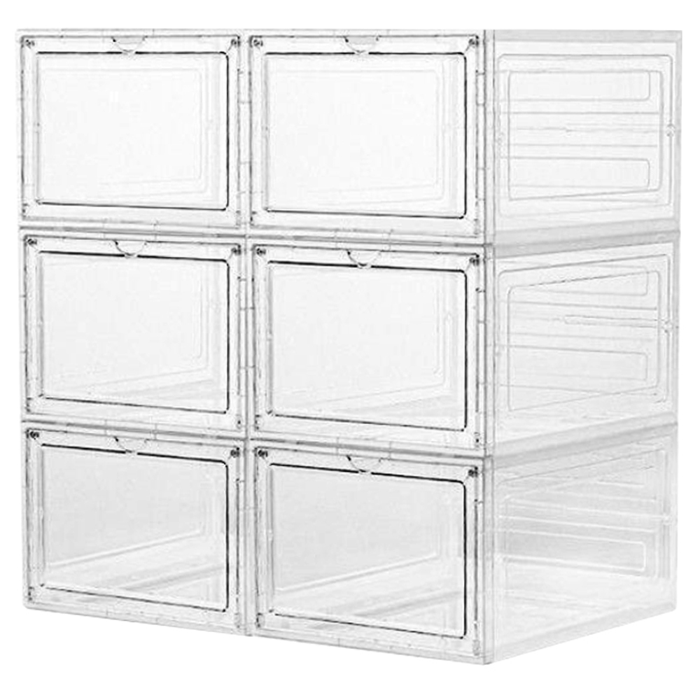 【AOTTO】磁吸透明加厚收納鞋盒6入-透明正開 ( AL-210W ), , large