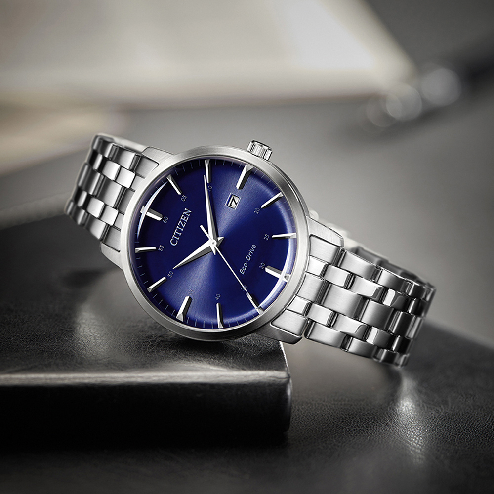 CITIZEN 星辰 光動能簡約手錶 BM7461-85L, , large