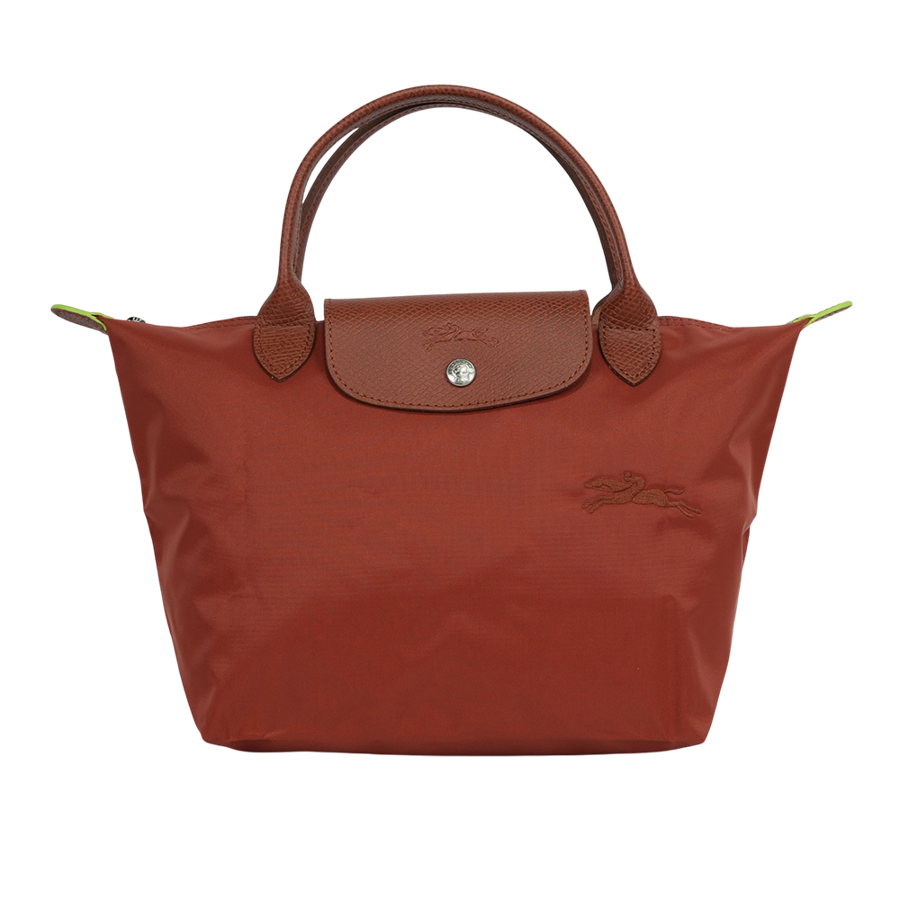 LONGCHAMP S號短把LE PLIAGE GREEN摺疊水餃包/栗子色, , large