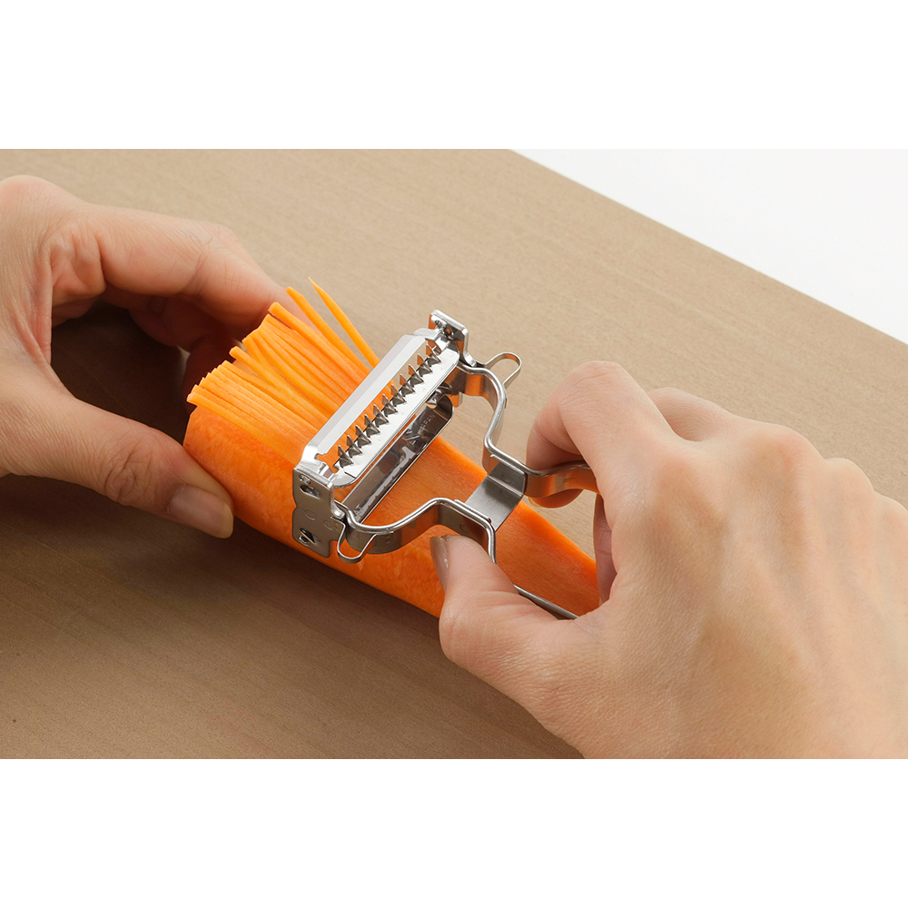 【Shimomura Kihan】304 Stainless Steel Julienne & Grater Dual-Use Slicer (Made in Japan), , large