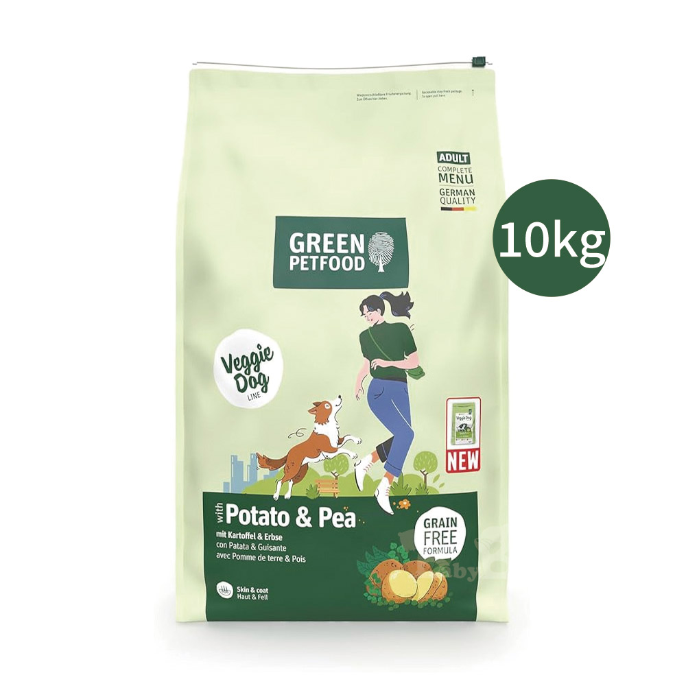 【倆寶貝精品館】Green Petfood德國綠自然 機能素食 馬鈴薯+豌豆 無穀低敏成犬飼料10KG, , large