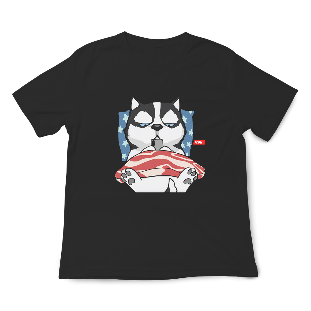 JZ TEE Husky & Cat-I Miss You Graphic Tee, , large