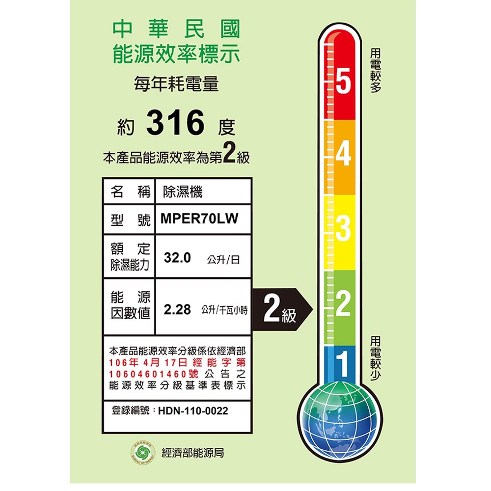 Mabe 美寶 32L強力除濕機(泵浦式) MPER70LW, , large