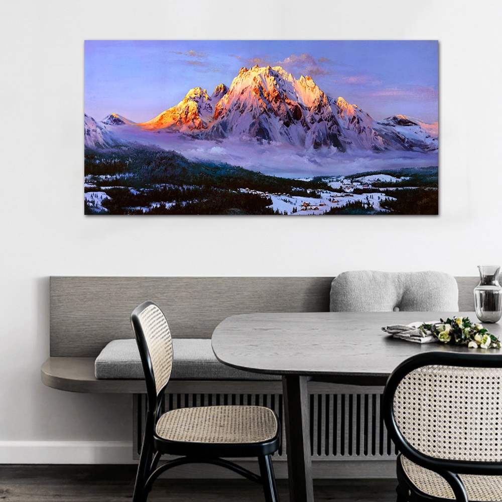 【御畫房】紫氣東來 國家一級畫師手繪油畫60×120cm(VF-138), , large