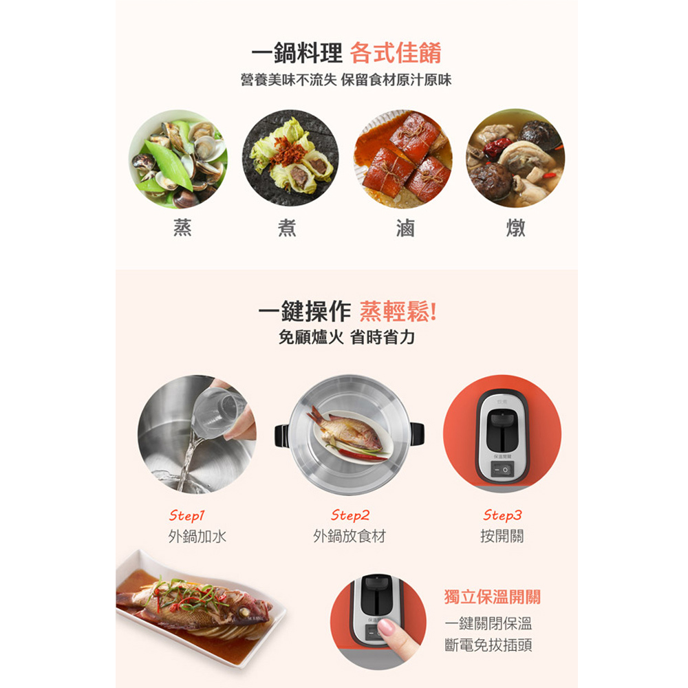 TATUNG大同 220V異電壓6人份全不鏽鋼配件電鍋 TAC-06R-MV2LR, , large