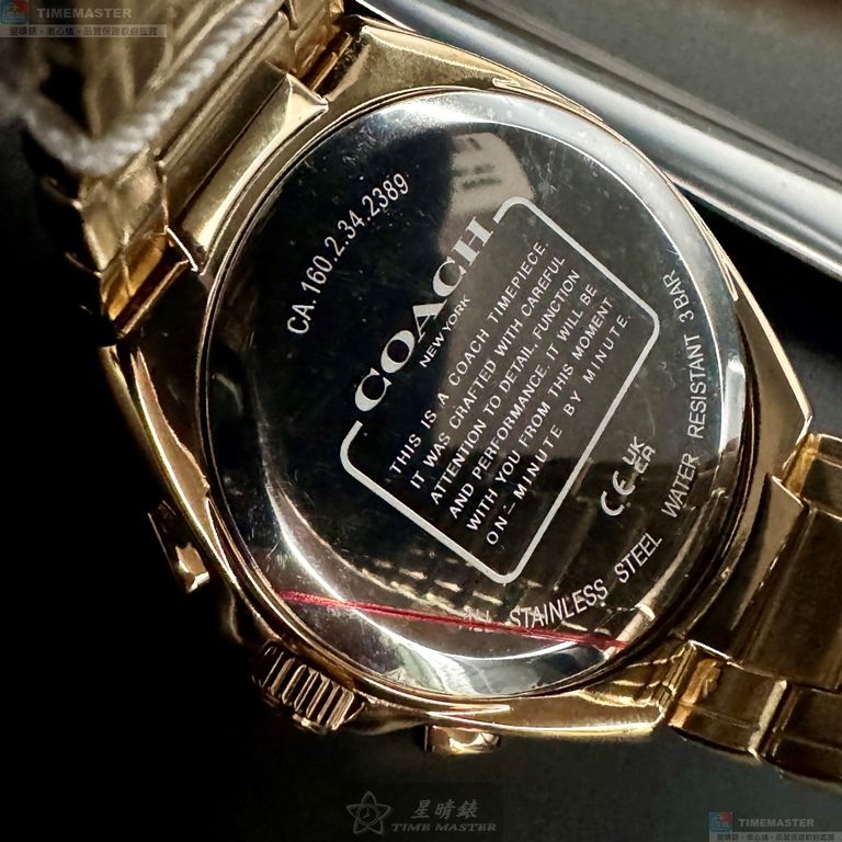 [星晴錶業]COACH手錶,44mm,CH00215墨綠色錶面金色錶殼金色精鋼錶帶款, , large