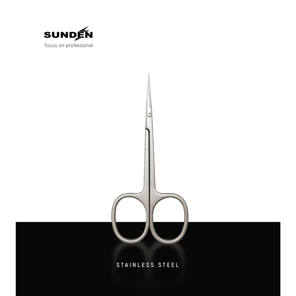 Cuticle Scissors for Women and Men Curved Stainless Steel with Tip Grooming Blades Manicure Nail for Dry Skin Nail Scissors, SUNDEN SD1230, , large