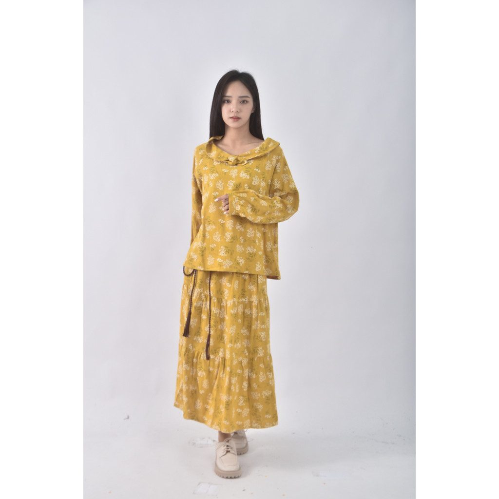 (2XL) b club棉質黃色套裝二手衣