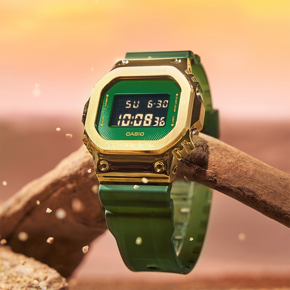 CASIO 卡西歐 G-SHOCK 沙漠綠洲 半透明電子錶 GM-5600CL-3, , large