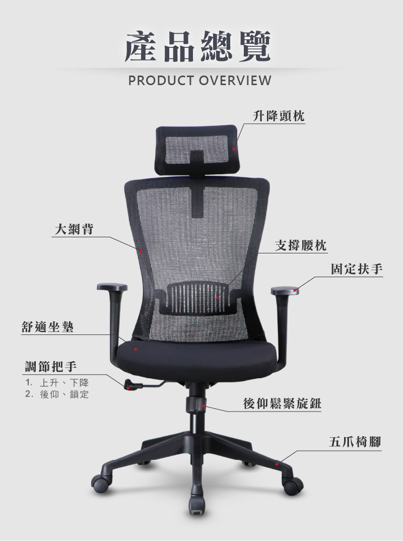 Taiwan-made Shute large mesh back computer chair/office chair, , large