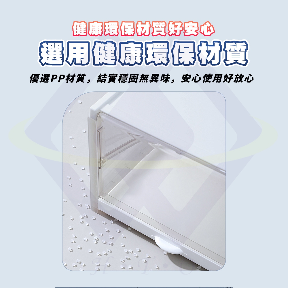 【禾統】抽拉式透明鞋盒 / 透明灰 / 入(收納鞋盒 透明鞋盒 鞋子收納盒 正開鞋盒 鞋櫃 鞋架), , large