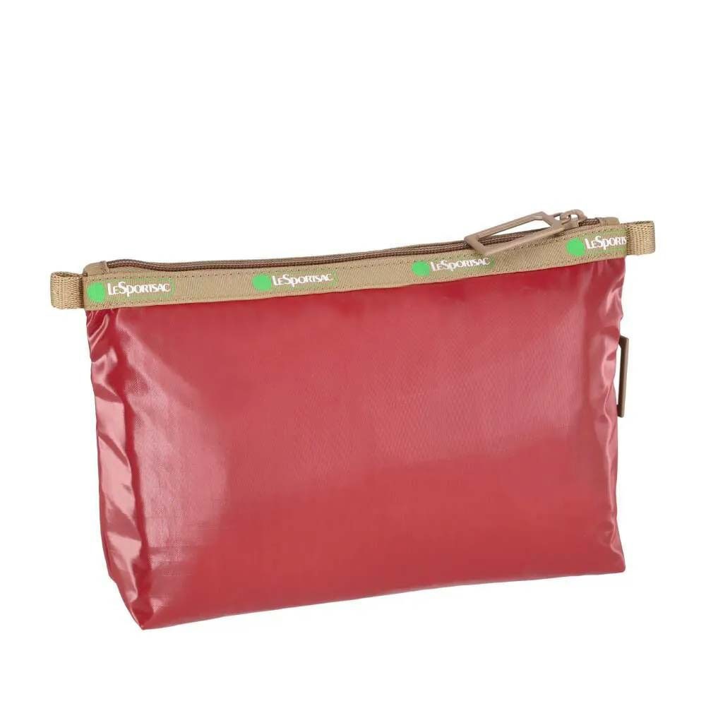 |快速出貨|Lesportsac Cosmetic Clutch 50周年雙層拉鍊收納化妝包/ 亮酒紅色, , large